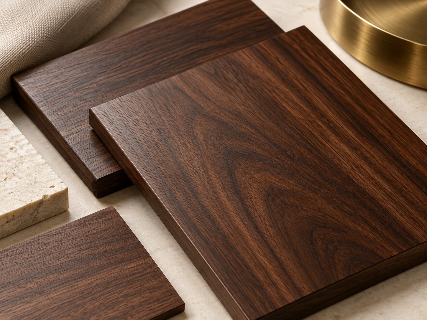 Dark walnut wood finish (illustrative category example)