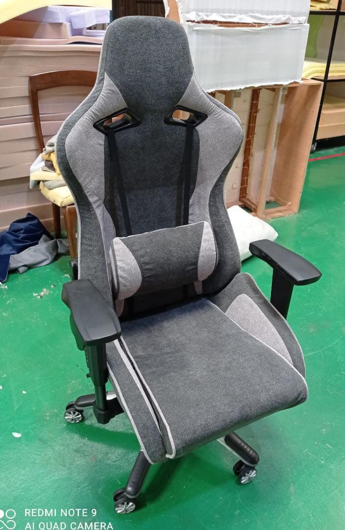 Completed gaming chair upholstery project 2