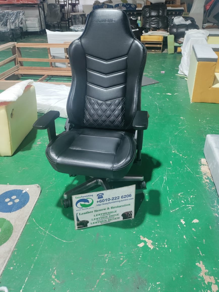 Completed gaming chair upholstery project 12