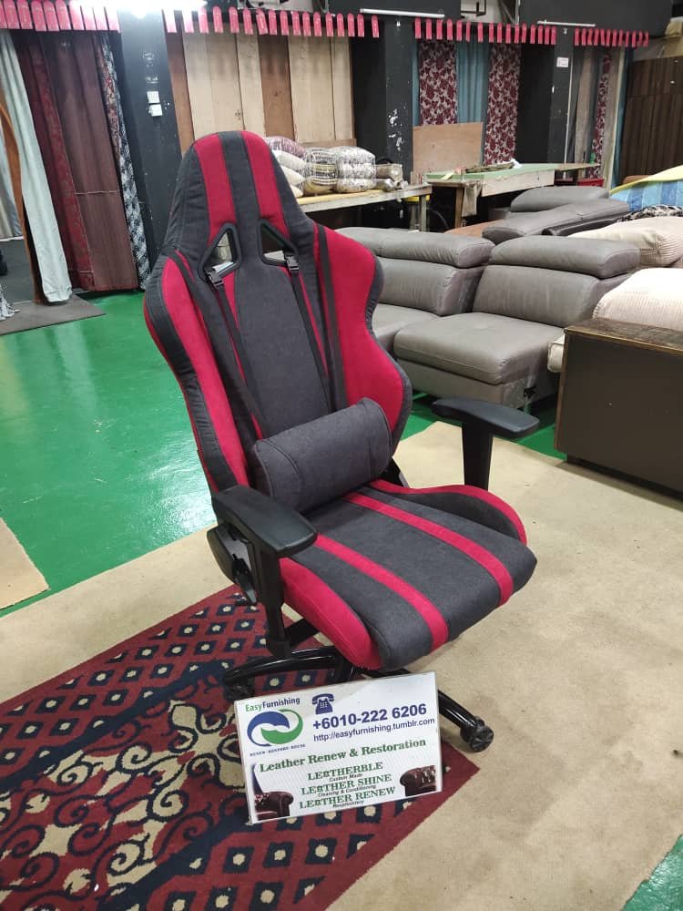 Completed gaming chair upholstery project 14