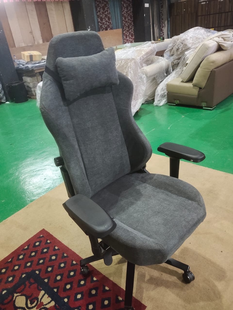 Completed gaming chair upholstery project 15