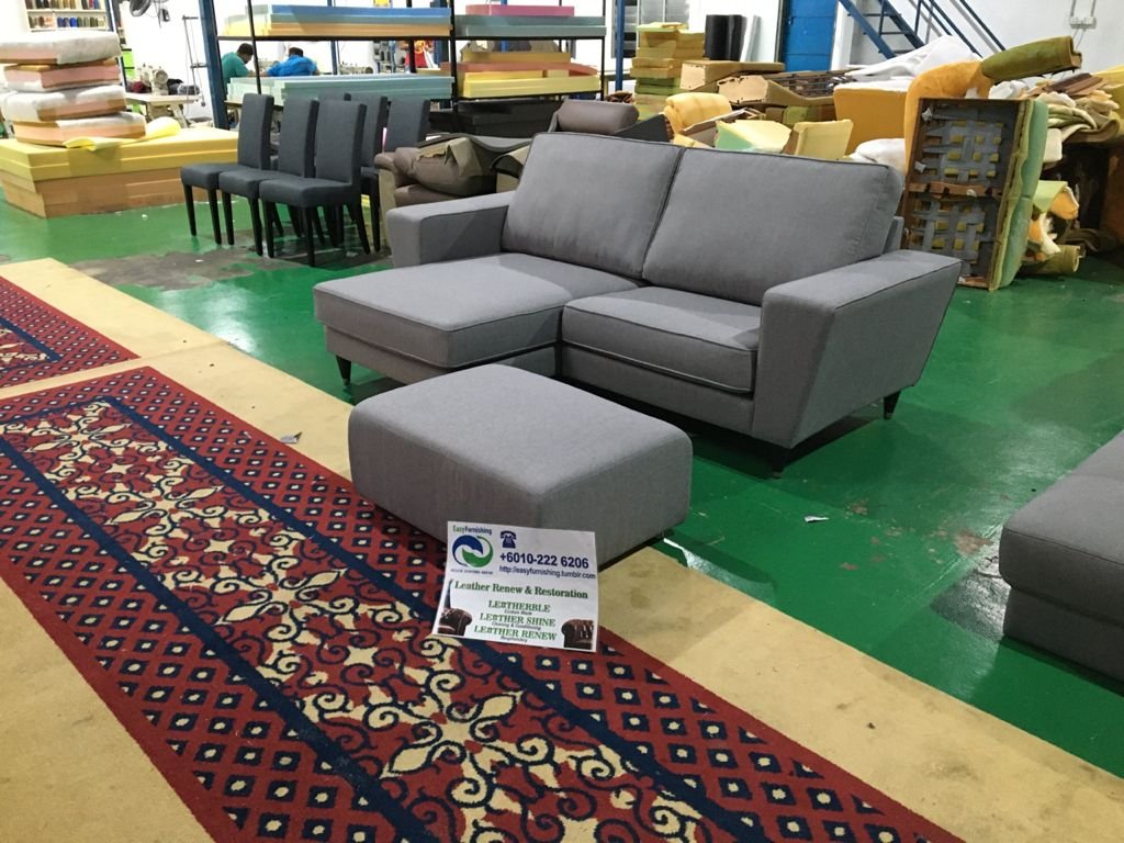 Completed L-shape sofa upholstery project 3