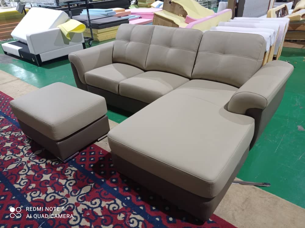 Completed L-shape sofa upholstery project 4