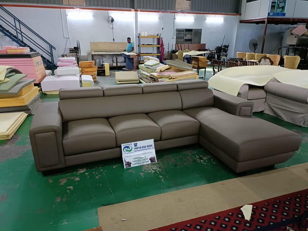 Completed L-shape sofa upholstery project 7