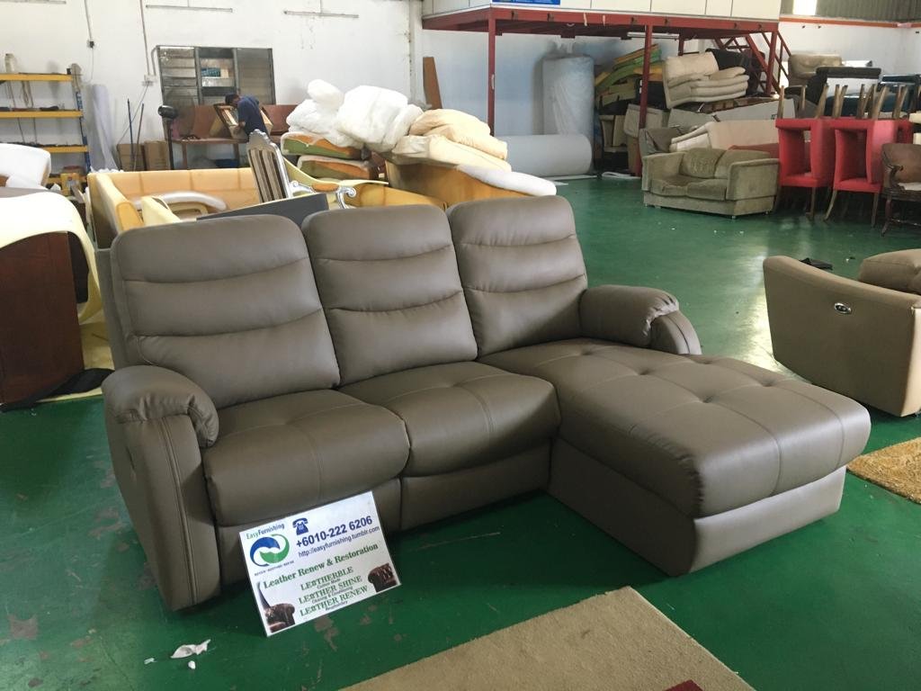 Completed L-shape sofa upholstery project 14