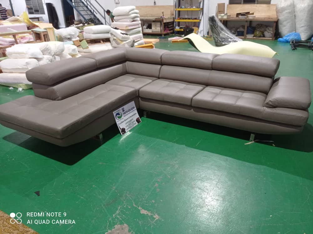 Completed L-shape sofa upholstery project 16