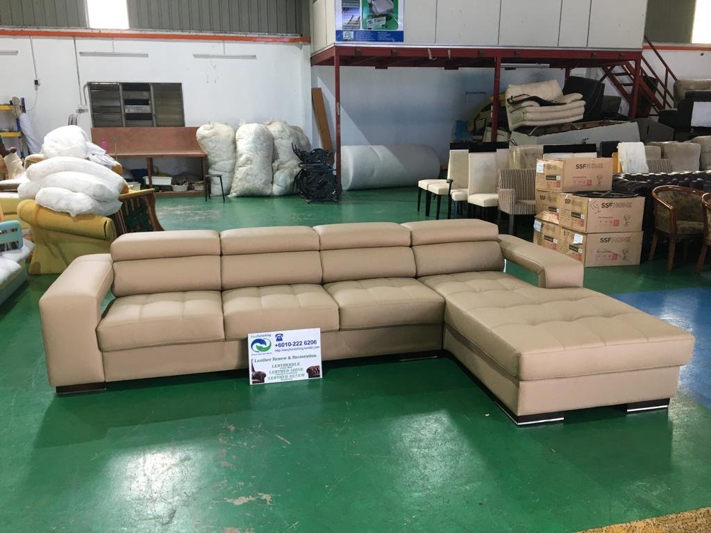 Completed L-shape sofa upholstery project 18