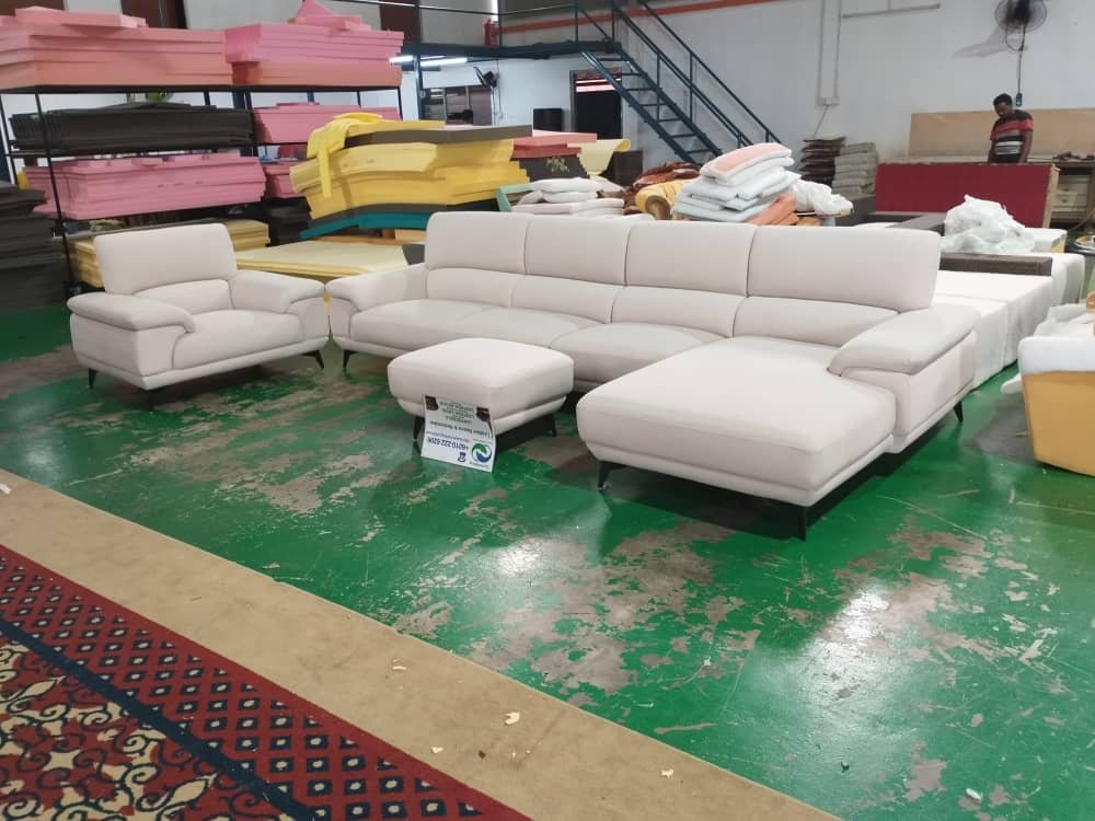 Completed L-shape sofa upholstery project 21