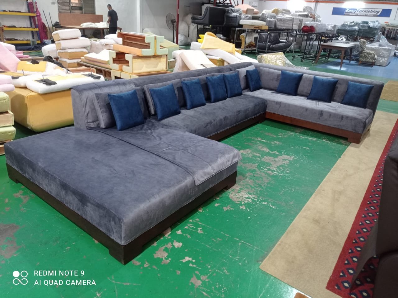 Completed L-shape sofa upholstery project 22