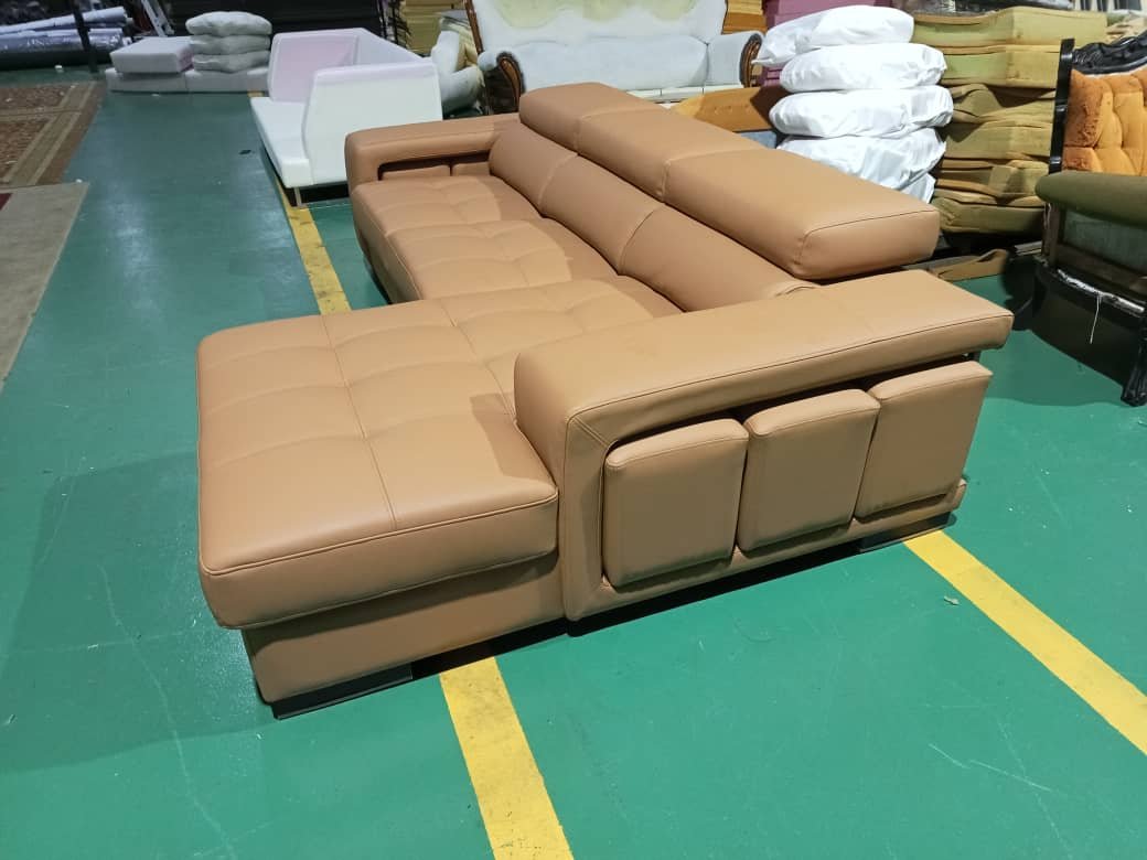 Completed L-shape sofa upholstery project 25