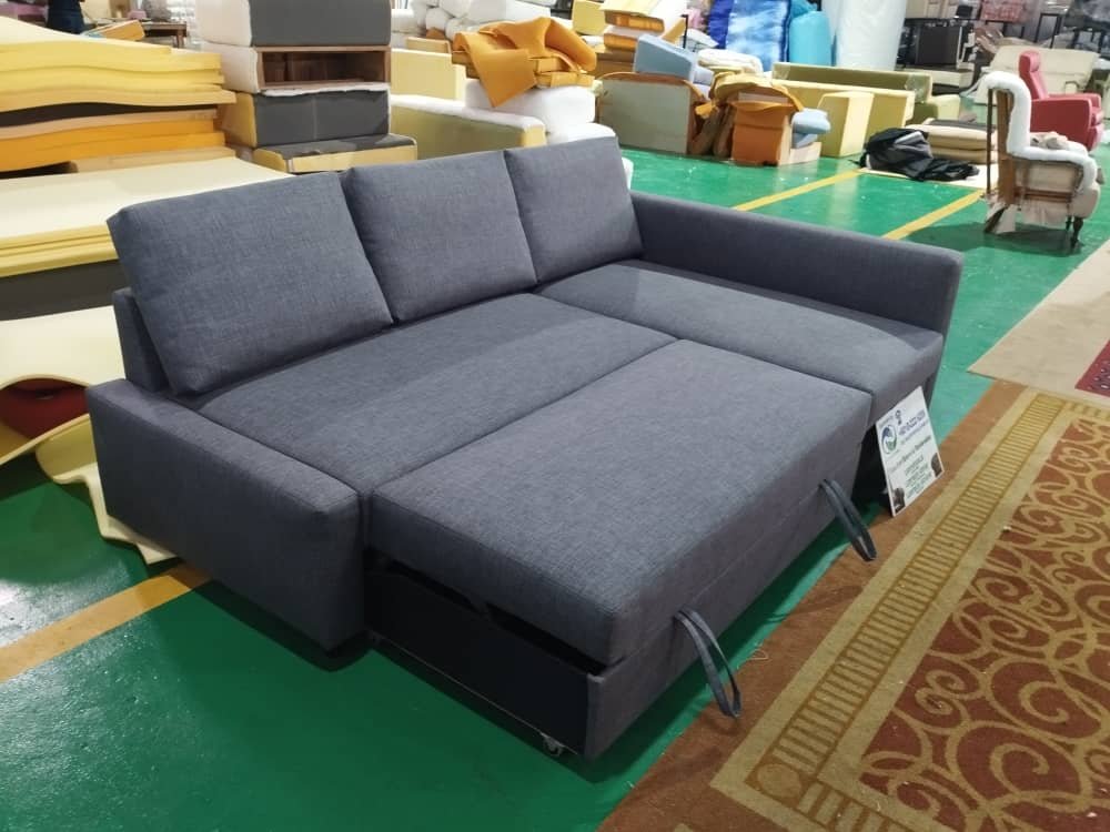 Completed L-shape sofa upholstery project 29