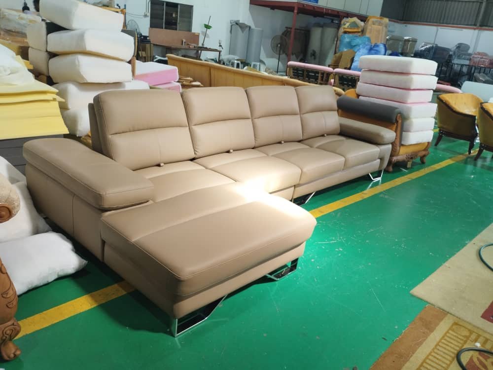 Completed L-shape sofa upholstery project 32