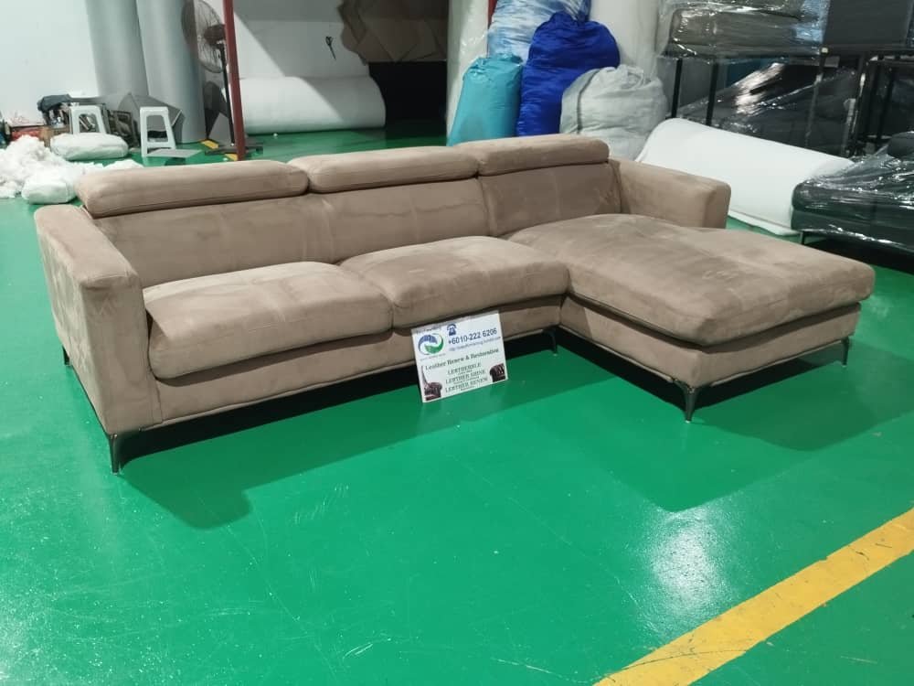 Completed L-shape sofa upholstery project 35