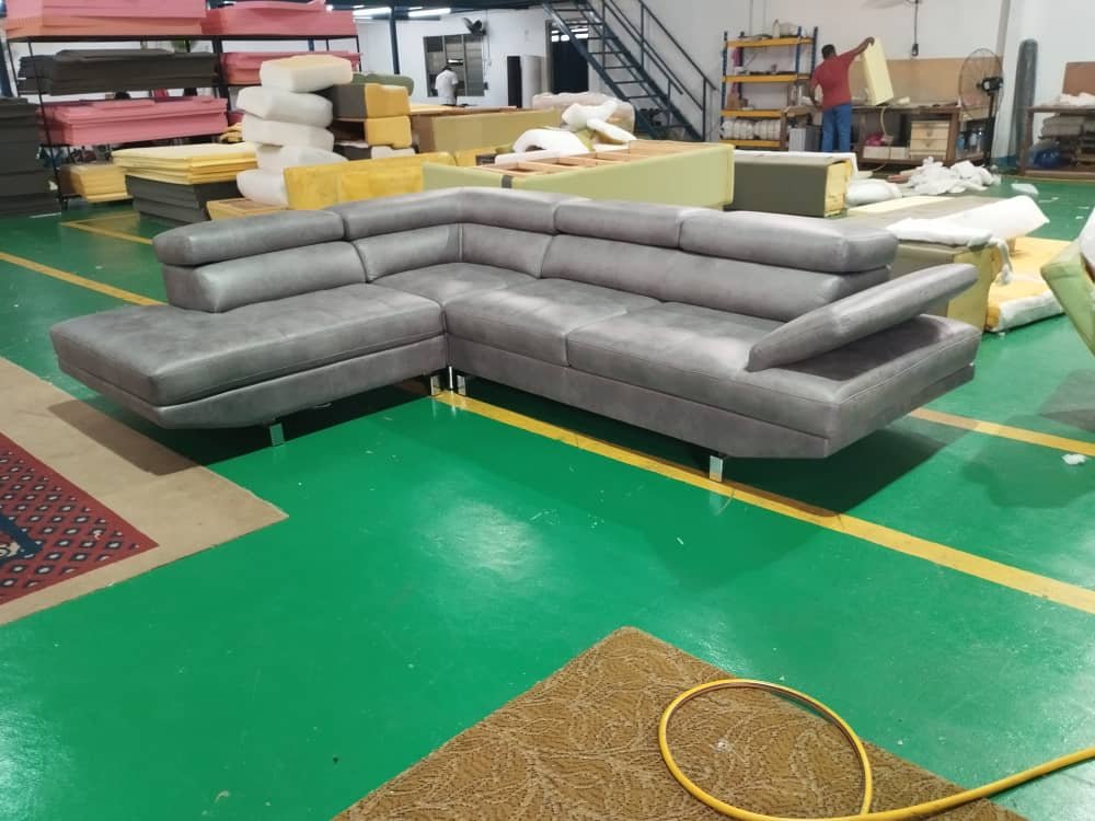 Completed L-shape sofa upholstery project 37