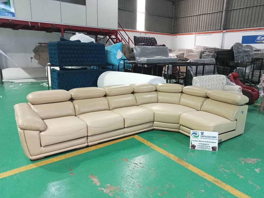 Completed L-shape sofa upholstery project 39