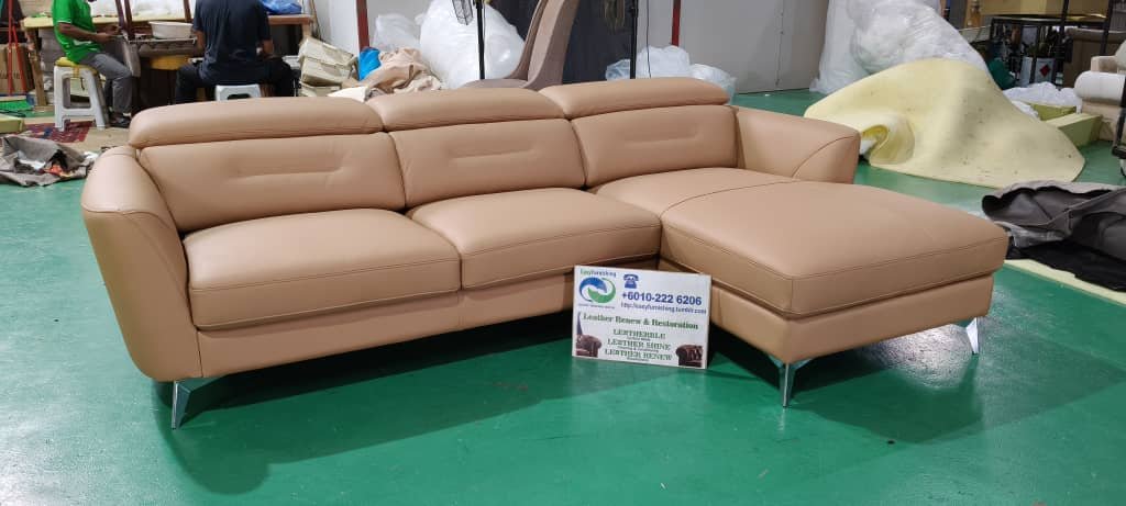 Completed L-shape sofa upholstery project 44