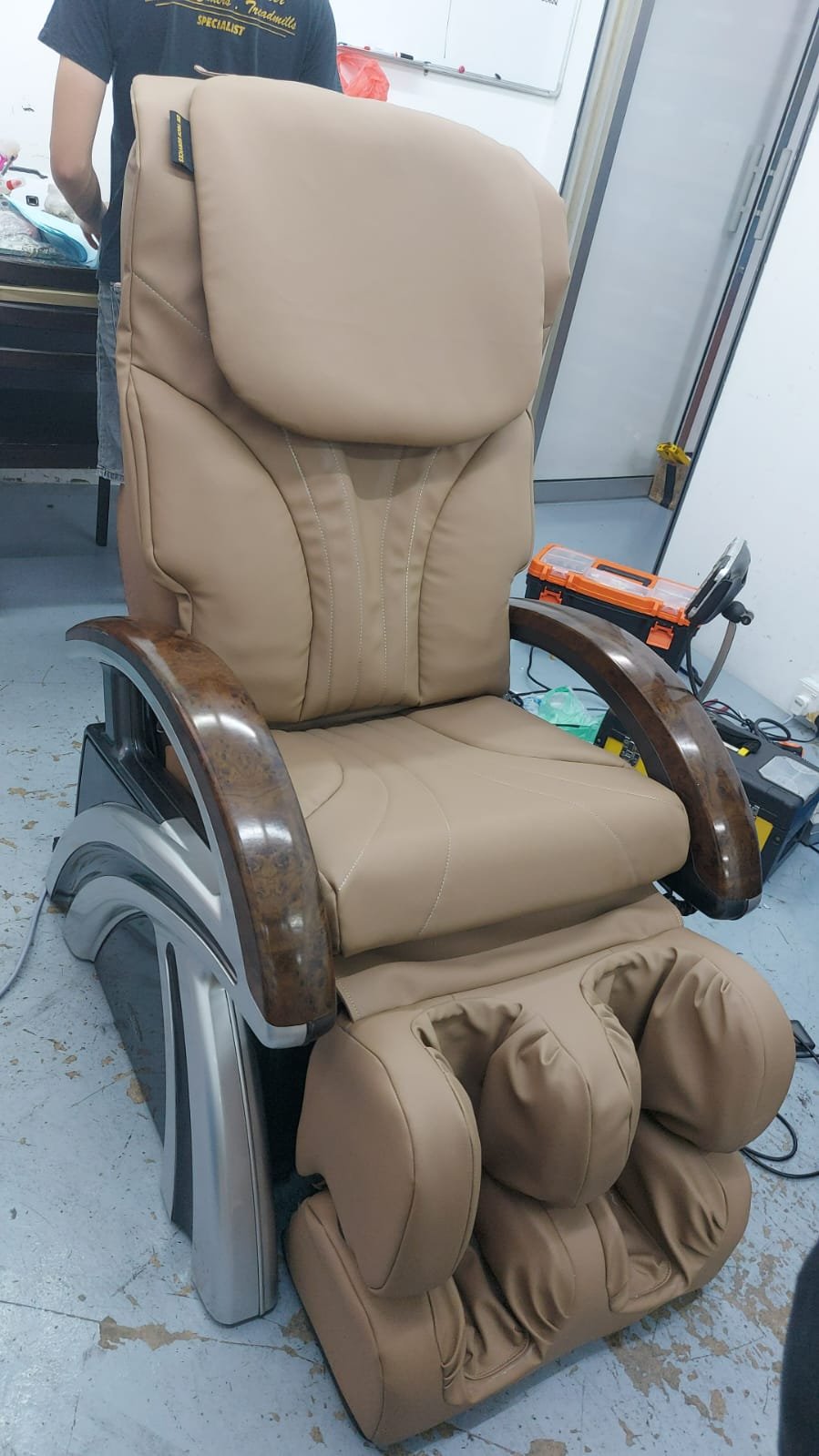 Completed massage chair upholstery project 7