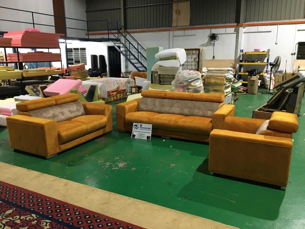 Completed sectional sofa upholstery project 4