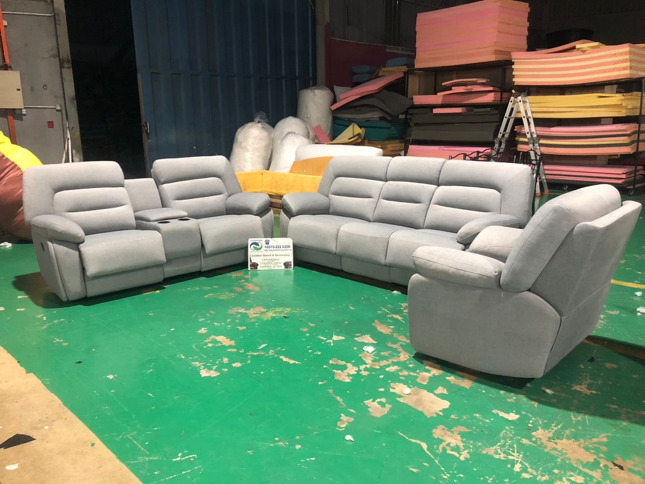 Completed sectional sofa upholstery project 38