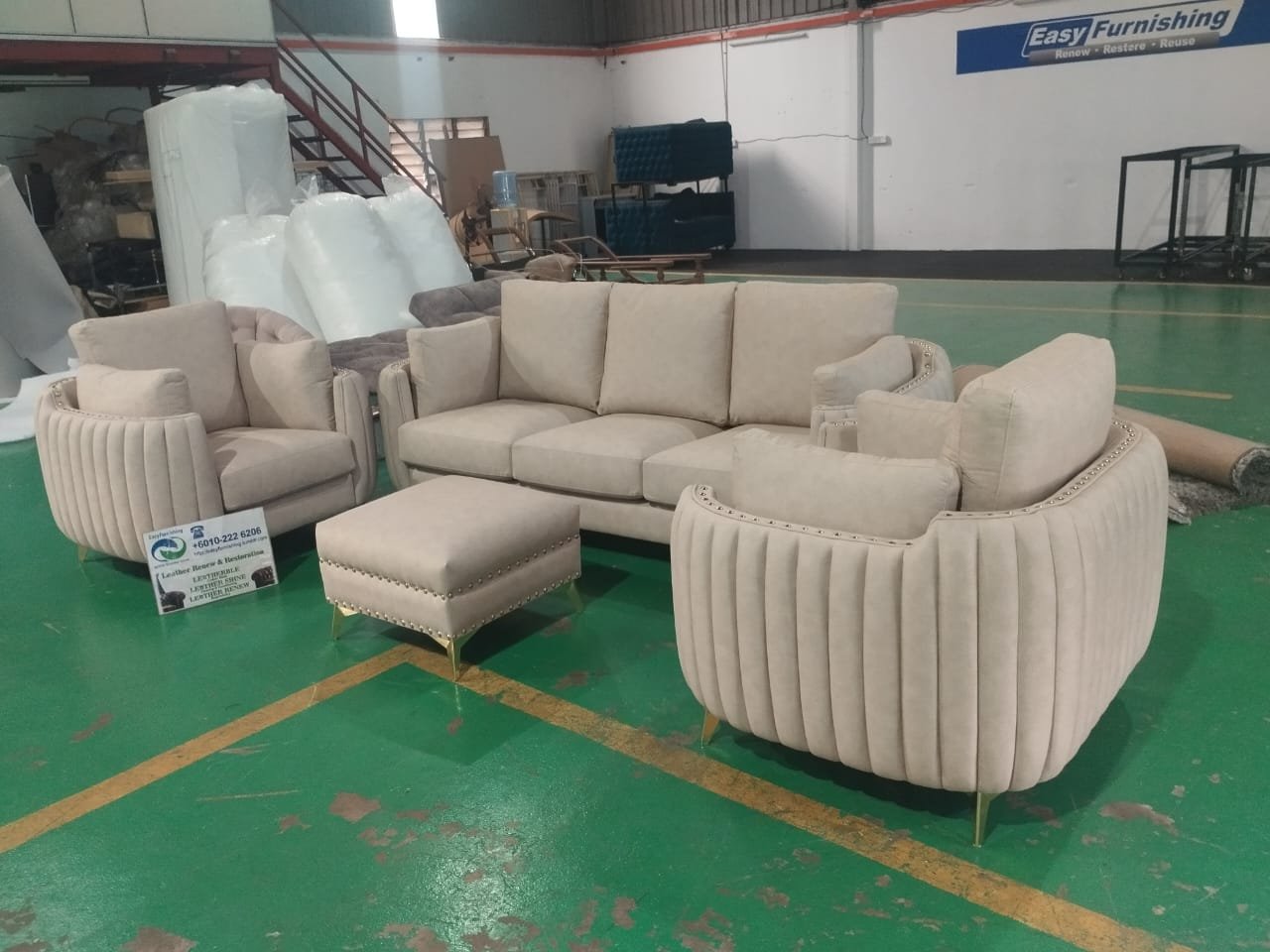 Completed sectional sofa upholstery project 45