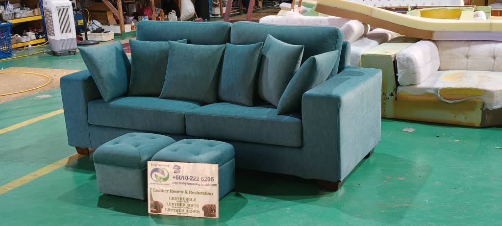 Completed sectional sofa upholstery project 46