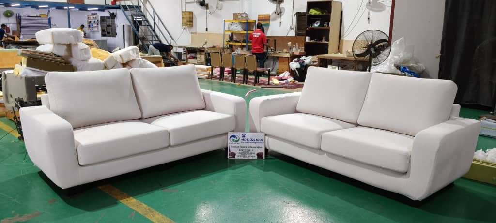 Completed sofa upholstery project 46