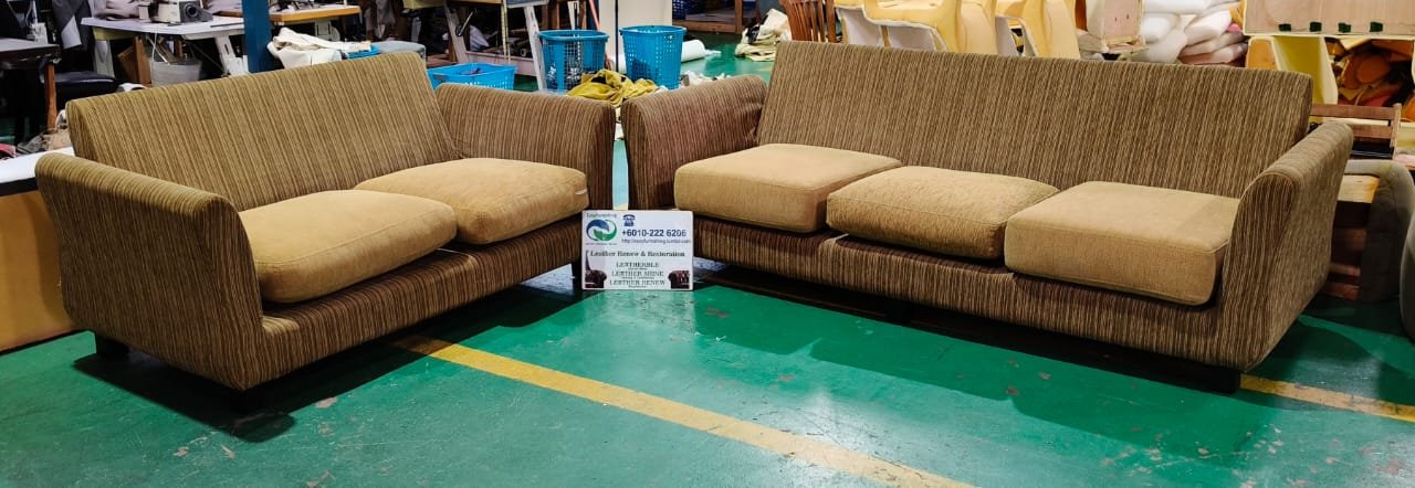 Completed sofa upholstery project 60