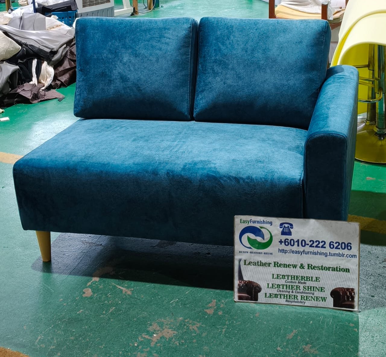 Completed sofa upholstery project 64