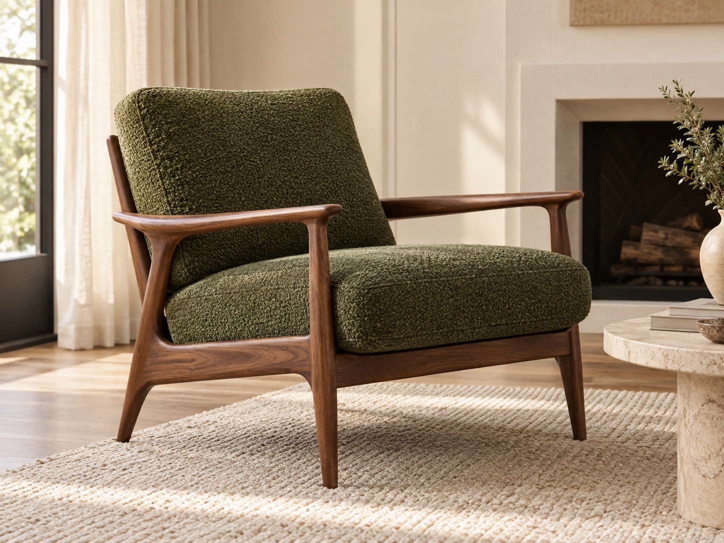 Reupholstered lounge chair (illustrative image)