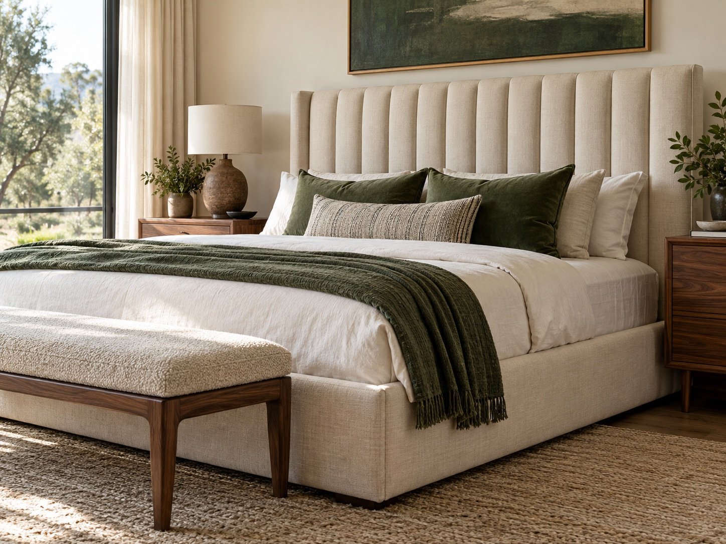 Upholstered headboard (illustrative image)