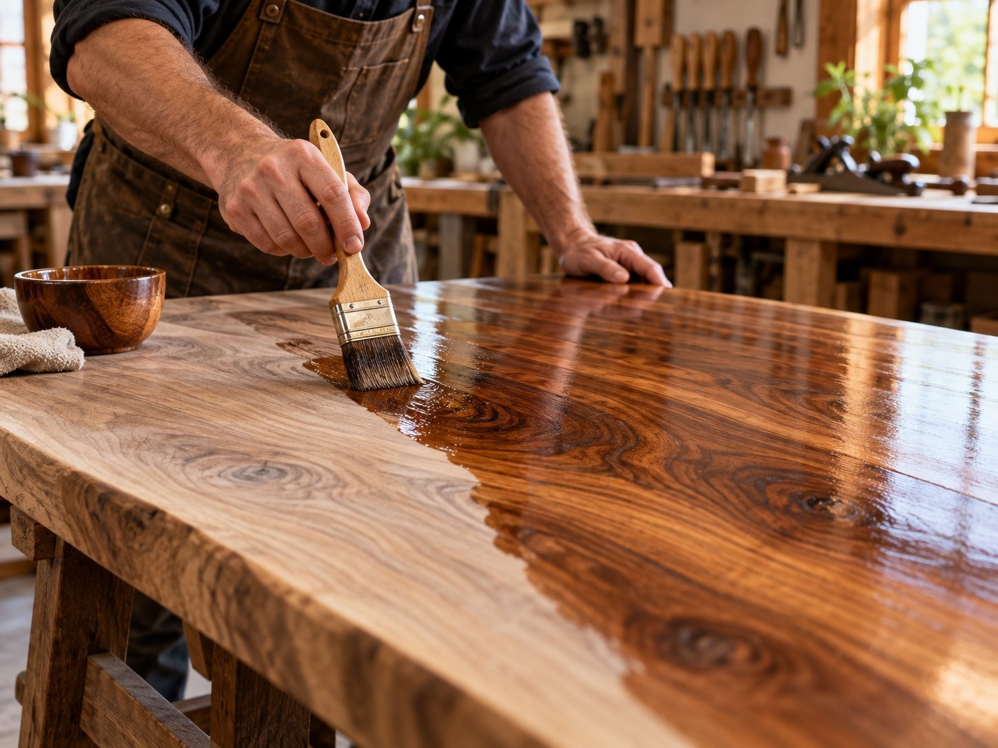 Refinished wooden surface (temporary image)